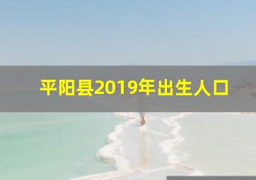 平阳县2019年出生人口