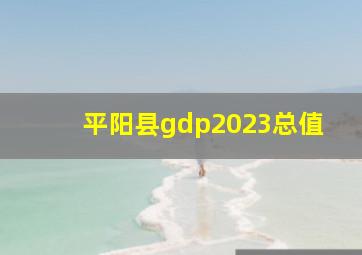 平阳县gdp2023总值