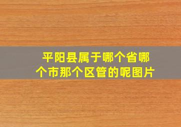 平阳县属于哪个省哪个市那个区管的呢图片