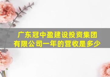 广东冠中盈建设投资集团有限公司一年的营收是多少