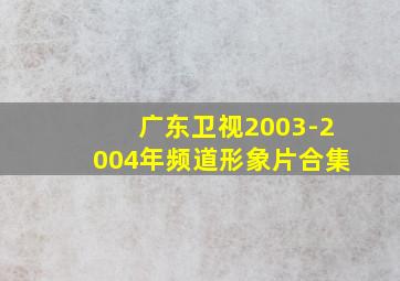 广东卫视2003-2004年频道形象片合集