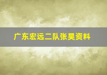 广东宏远二队张昊资料