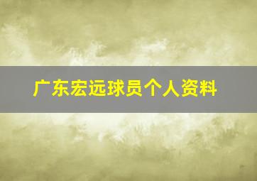 广东宏远球员个人资料