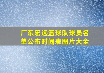 广东宏远篮球队球员名单公布时间表图片大全