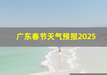 广东春节天气预报2025