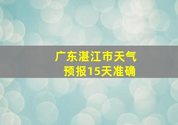 广东湛江市天气预报15天准确