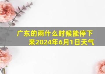 广东的雨什么时候能停下来2024年6月1日天气