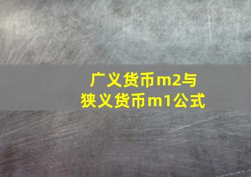 广义货币m2与狭义货币m1公式