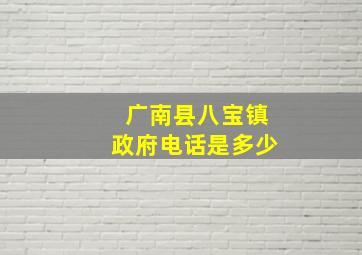 广南县八宝镇政府电话是多少