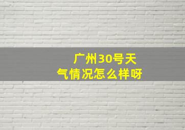 广州30号天气情况怎么样呀