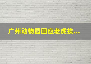 广州动物园回应老虎挨...