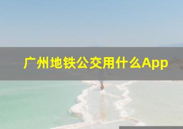 广州地铁公交用什么App