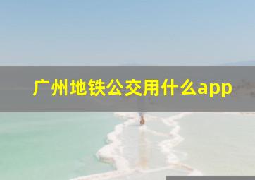 广州地铁公交用什么app