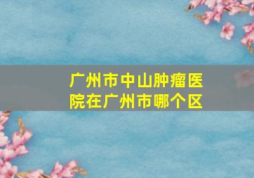 广州市中山肿瘤医院在广州市哪个区