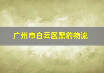 广州市白云区黑豹物流