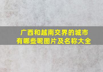 广西和越南交界的城市有哪些呢图片及名称大全