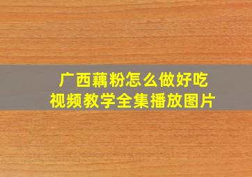 广西藕粉怎么做好吃视频教学全集播放图片