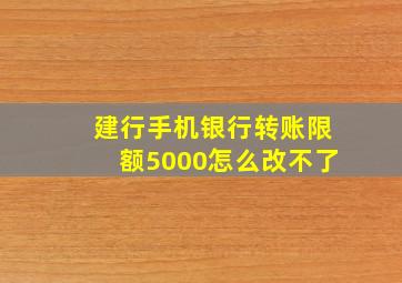 建行手机银行转账限额5000怎么改不了