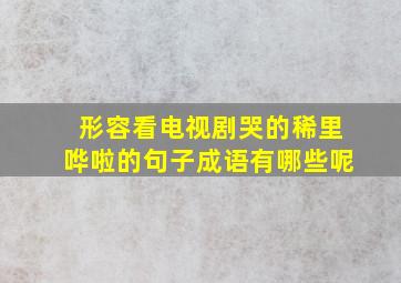 形容看电视剧哭的稀里哗啦的句子成语有哪些呢