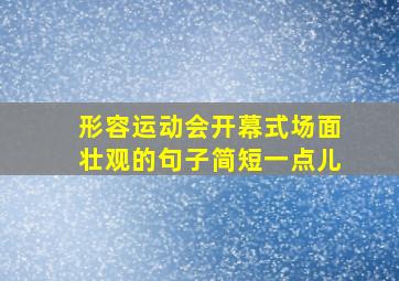 形容运动会开幕式场面壮观的句子简短一点儿