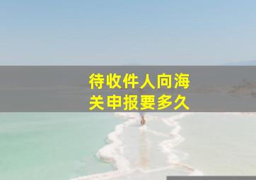 待收件人向海关申报要多久