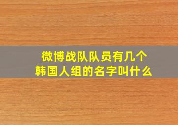 微博战队队员有几个韩国人组的名字叫什么