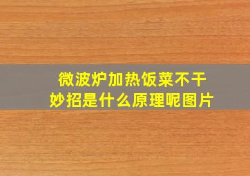 微波炉加热饭菜不干妙招是什么原理呢图片