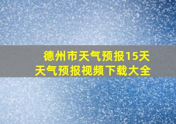 德州市天气预报15天天气预报视频下载大全