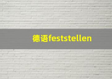 德语feststellen