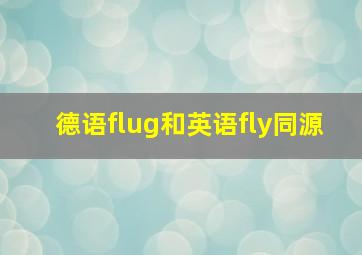 德语flug和英语fly同源