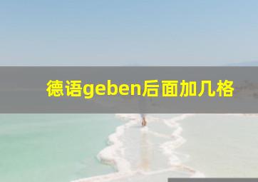 德语geben后面加几格