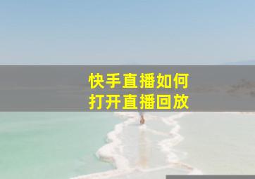 快手直播如何打开直播回放