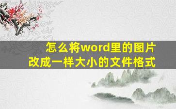 怎么将word里的图片改成一样大小的文件格式