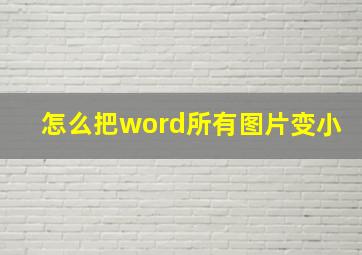 怎么把word所有图片变小