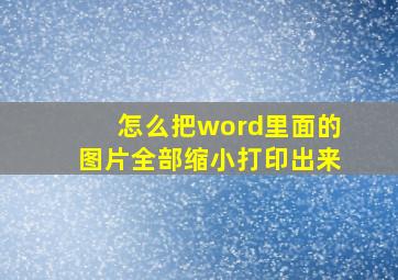 怎么把word里面的图片全部缩小打印出来