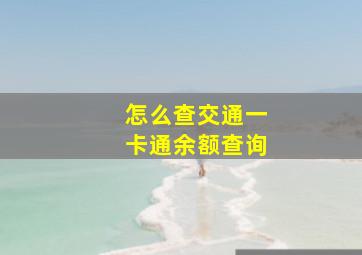 怎么查交通一卡通余额查询