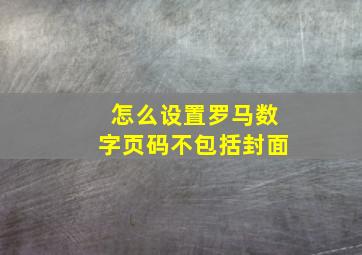 怎么设置罗马数字页码不包括封面