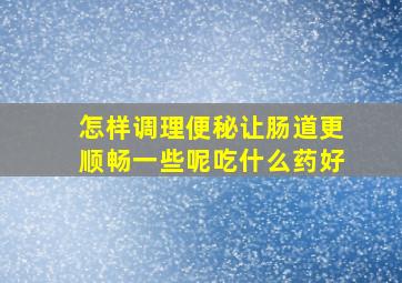 怎样调理便秘让肠道更顺畅一些呢吃什么药好