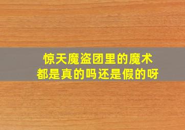 惊天魔盗团里的魔术都是真的吗还是假的呀