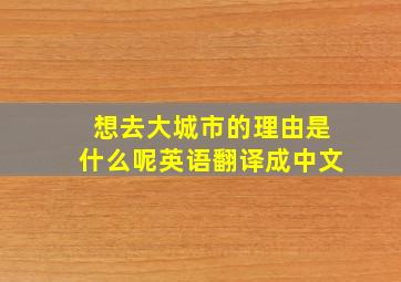 想去大城市的理由是什么呢英语翻译成中文