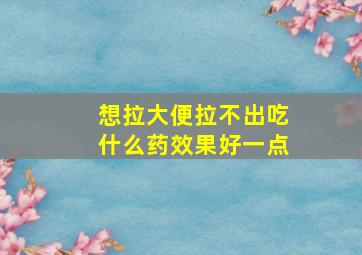 想拉大便拉不出吃什么药效果好一点