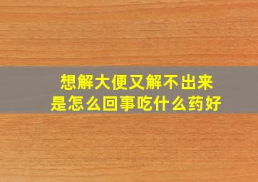 想解大便又解不出来是怎么回事吃什么药好