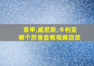 意甲,威尼斯,卡利亚哪个厉害些呢视频回放