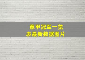 意甲冠军一览表最新数据图片