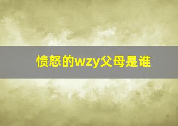 愤怒的wzy父母是谁