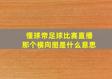 懂球帝足球比赛直播那个横向图是什么意思