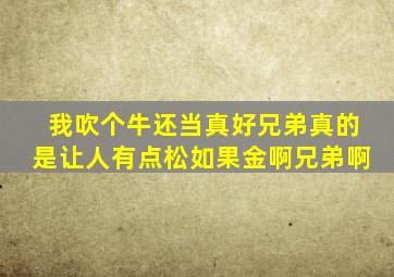 我吹个牛还当真好兄弟真的是让人有点松如果金啊兄弟啊