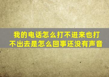 我的电话怎么打不进来也打不出去是怎么回事还没有声音