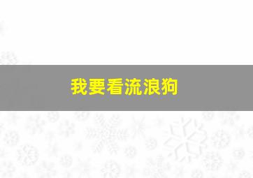 我要看流浪狗