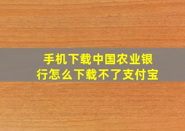 手机下载中国农业银行怎么下载不了支付宝